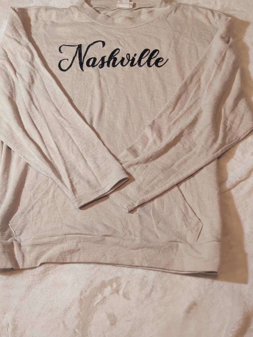 Nashville Script Cream Women’s Pullover Sweater